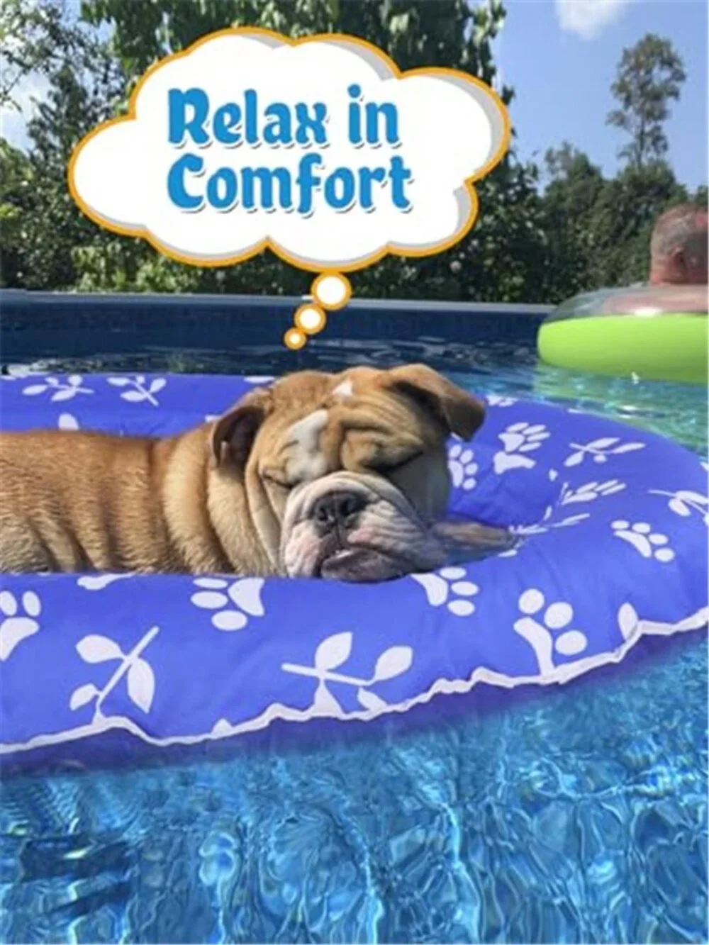 Dog Pool Float Inflatable Pet Float Raft Small Dog Waterproof Oxford Fabric